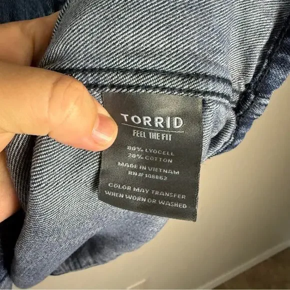 Torrid Tencel Chore Jacket 2X 19712966 Denim Jacket Jean Jacket - Picture 10 of 15